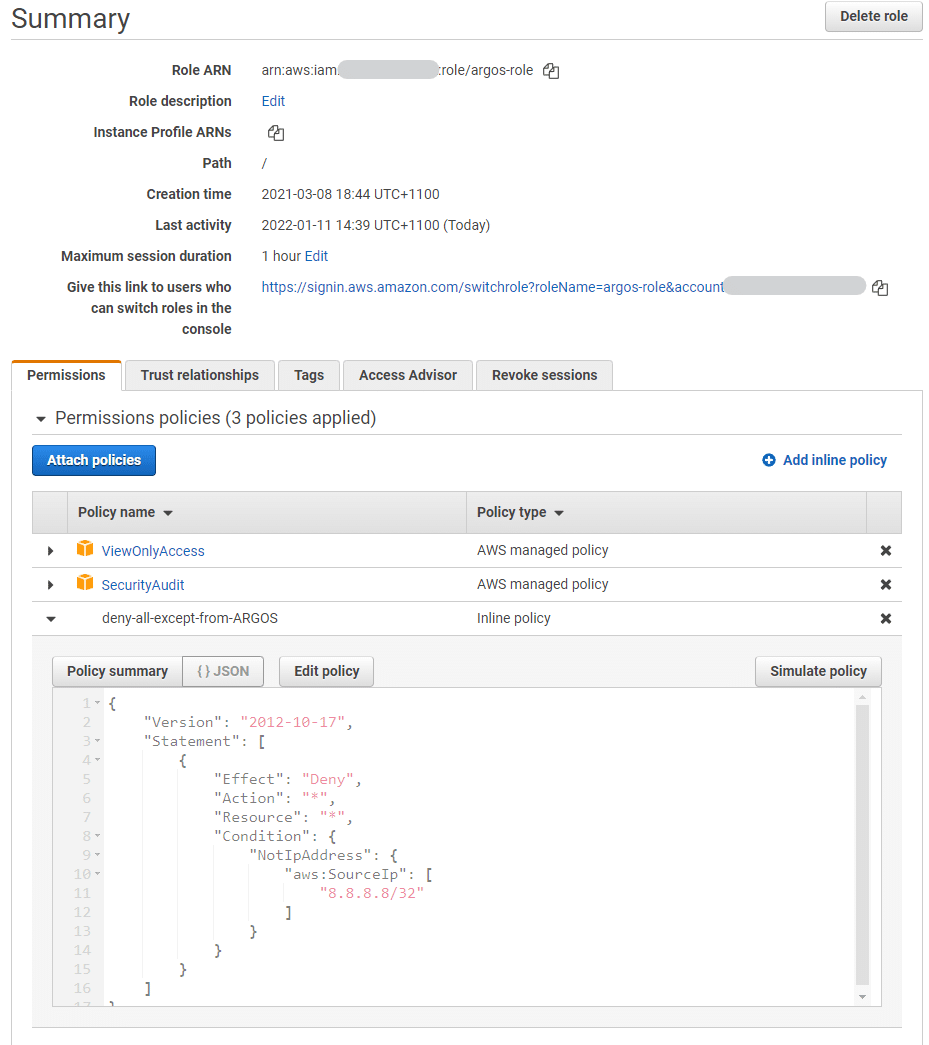 How To Secure an AWS IAM Role by IP Address • ARGOS Cloud Security