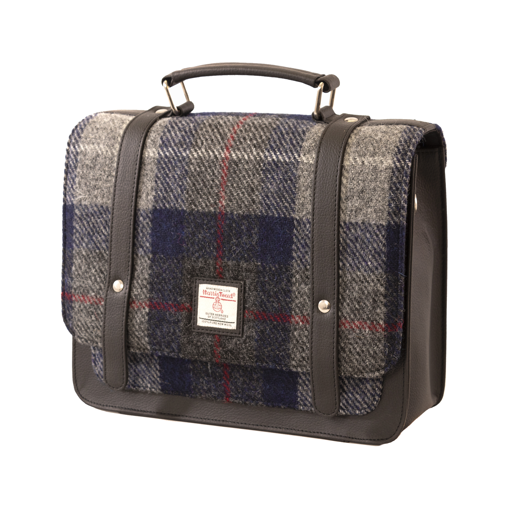 Harris Tweed Mini Messenger Bag Blue Check Argyll Jacket