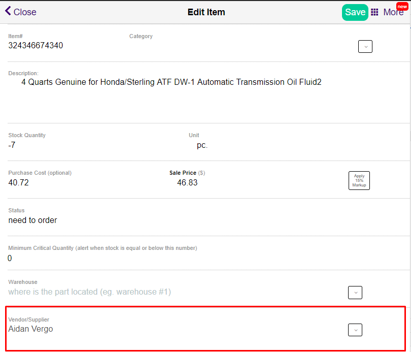 Add Parts Suppliers to Your Inventory Reports ARI