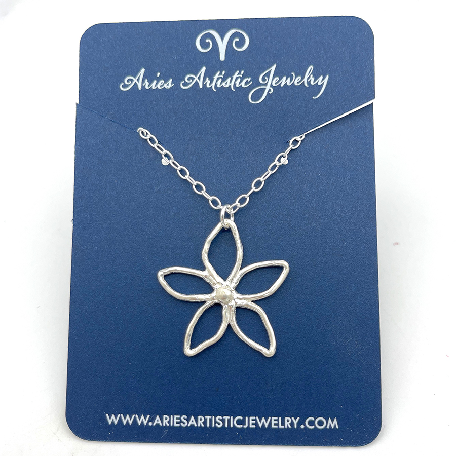 Botanical Jewelry Silver Flower 