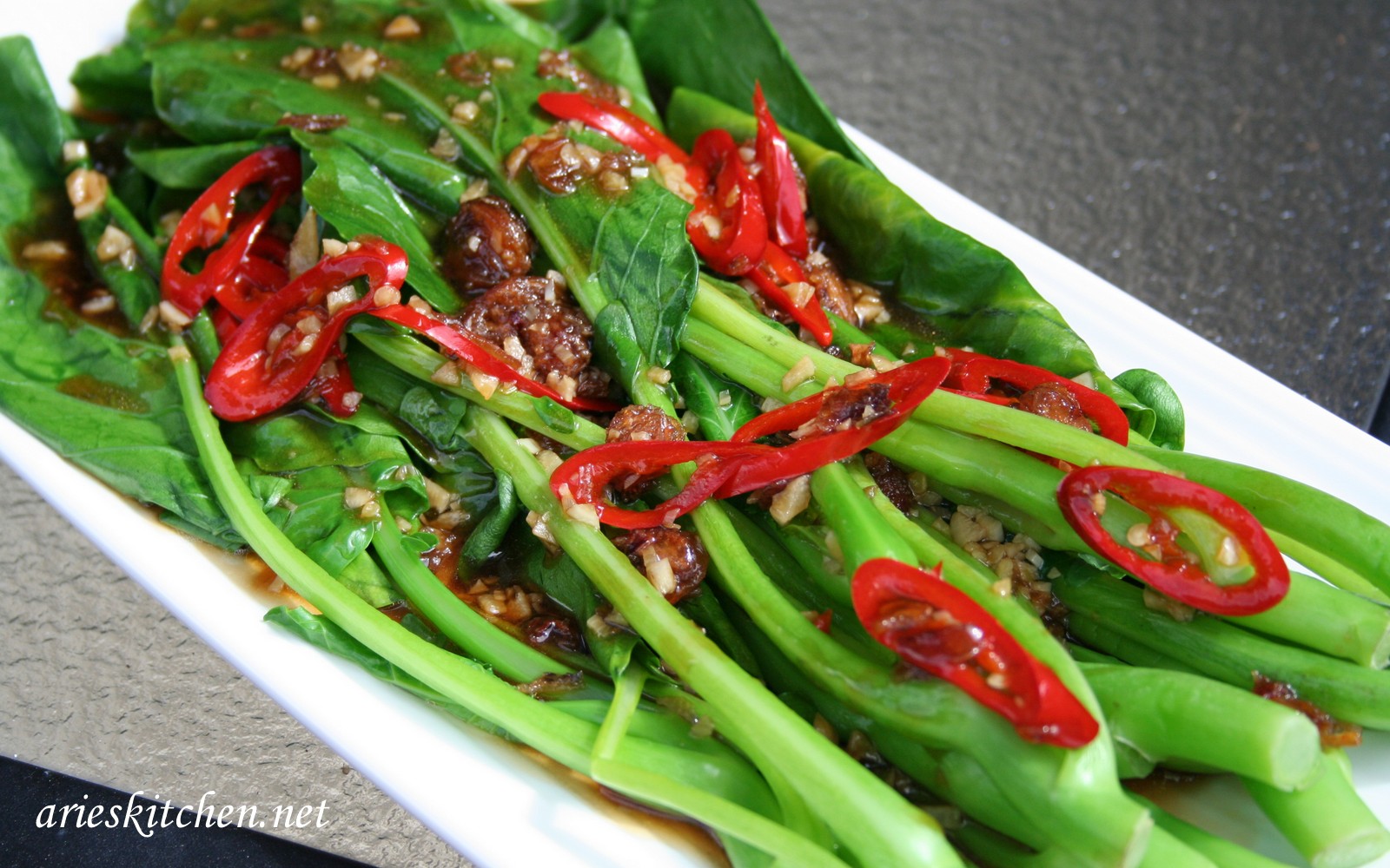 Kailan with Oyster Sauce Recipe Arie's Kitchen