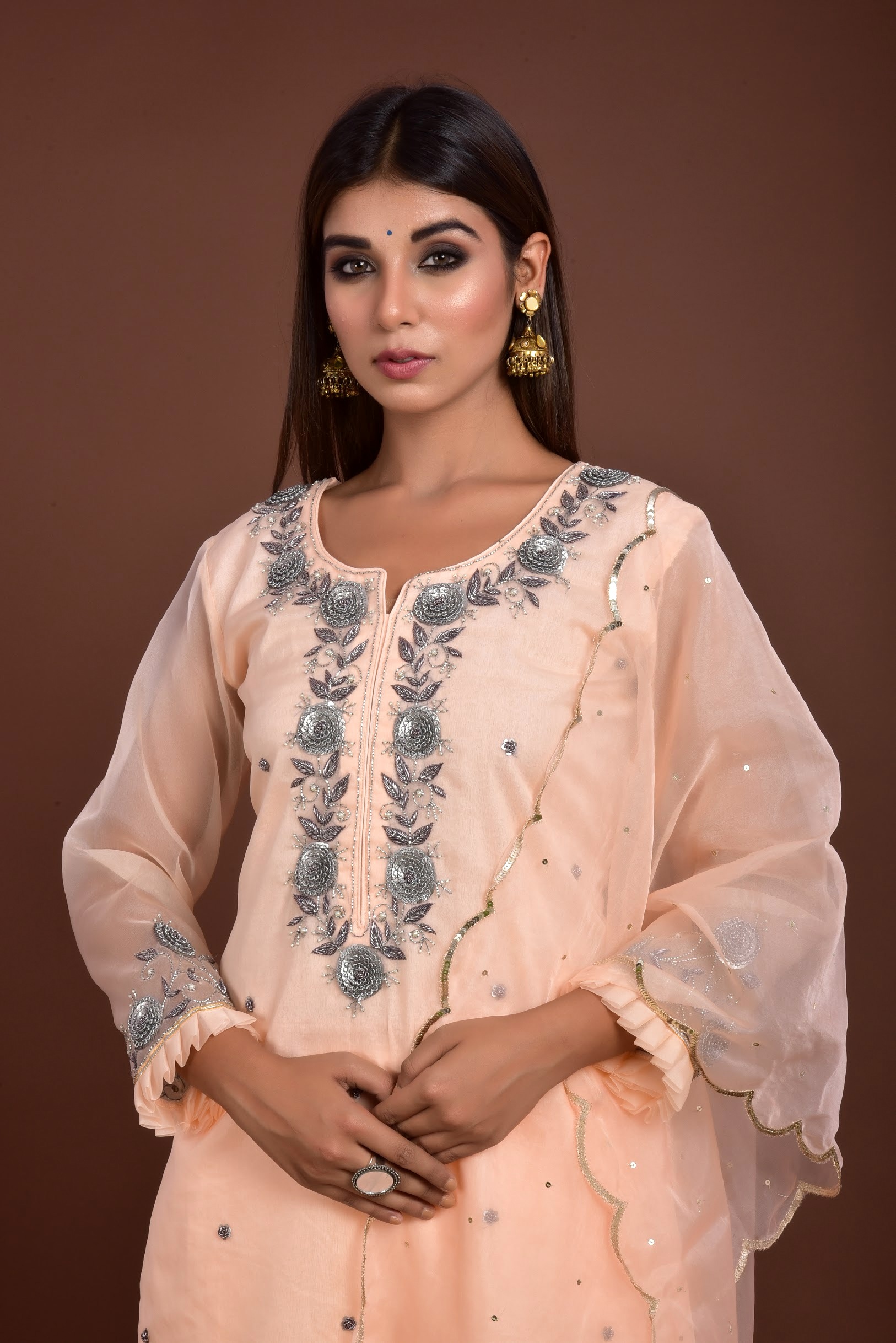 ORGANZA KURTA WITH SILK PANT SET Ariha Jaipur