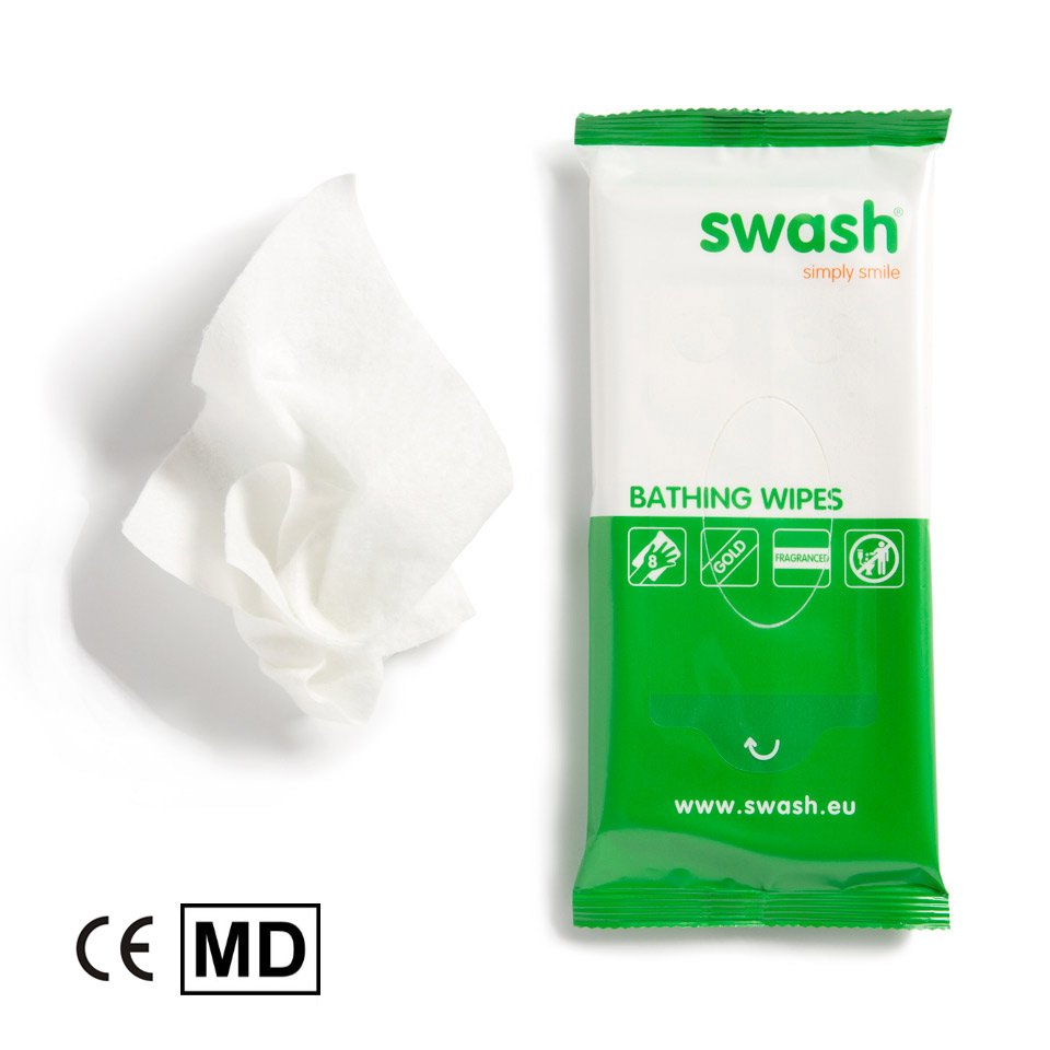 Swash Bathing Wipes • Bathing wipes gloves and compression stocking