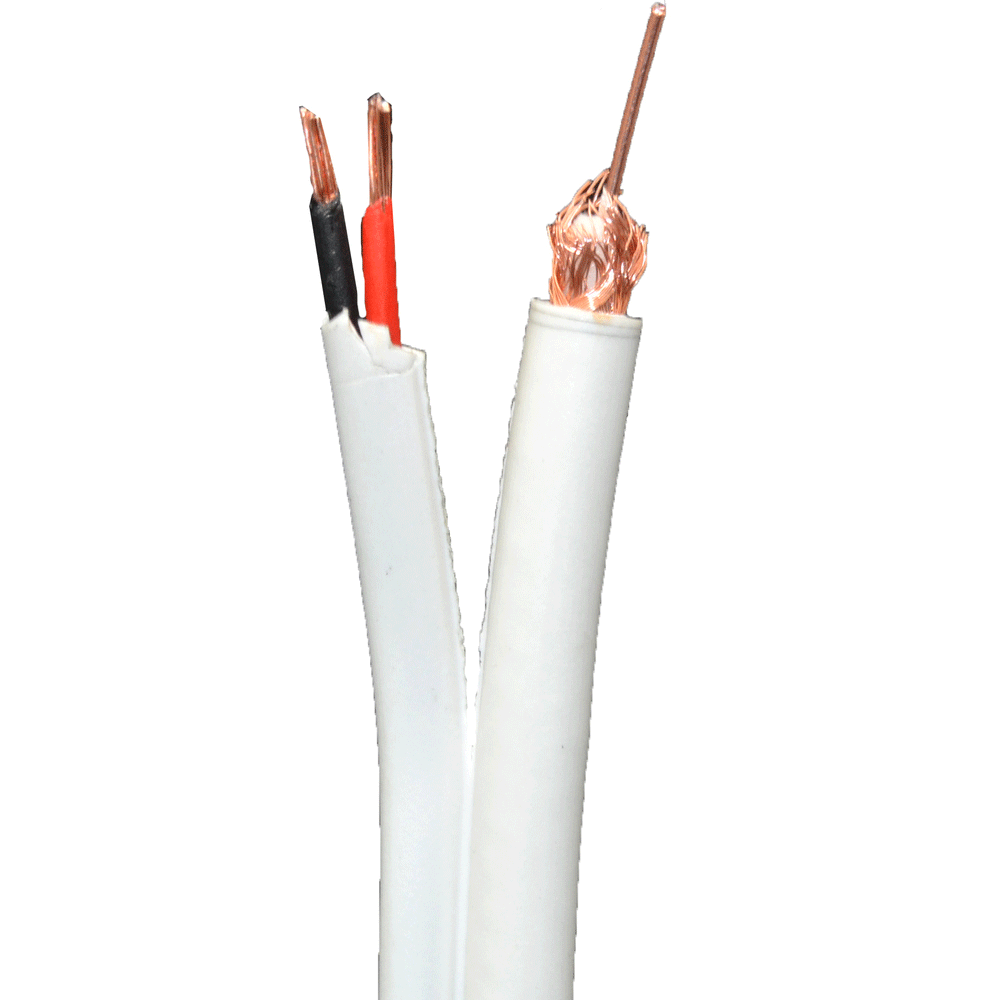 Value Top RG59 CCTV coaxial cable with 2 power wire Black (1 Meter