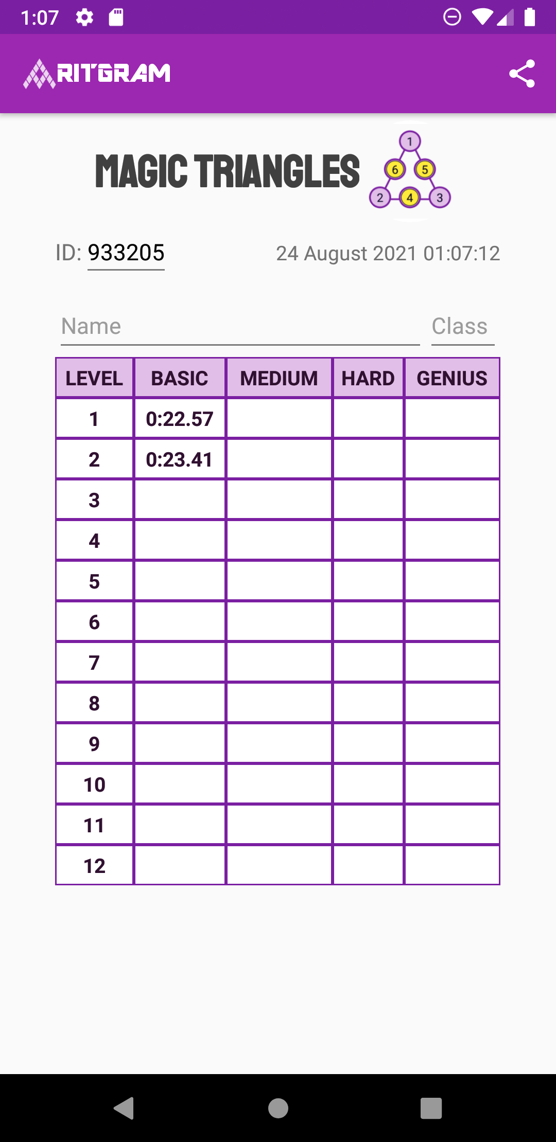 Magic Triangles Android App Math Games