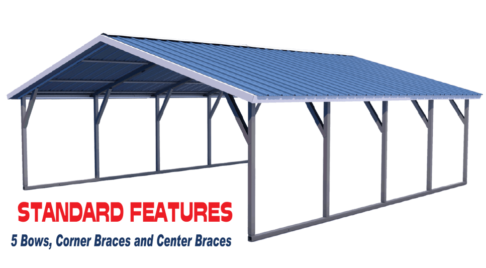 Vertical Roof Style Arkansas Carports