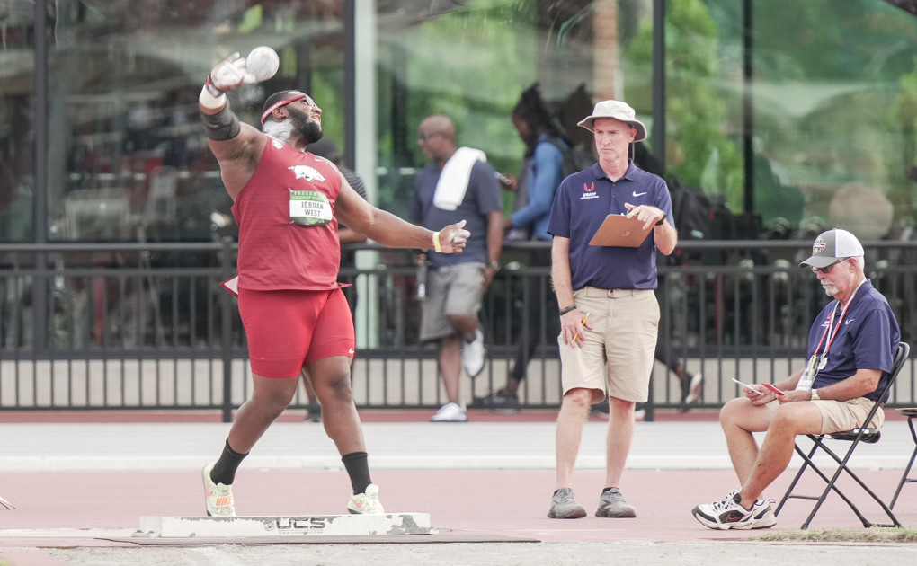 Jordan West breaks UA shot put record on threeevent day Track