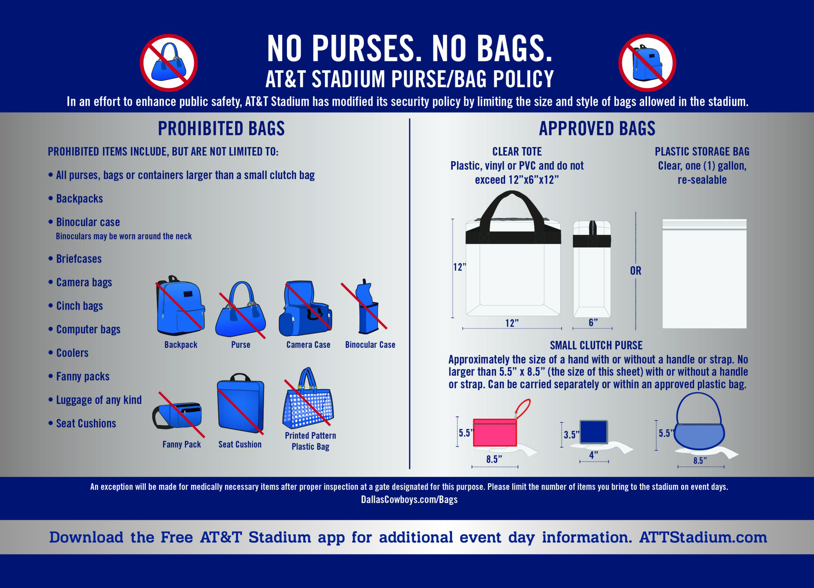 AT&T Stadium Bag Policy Arkansas Razorbacks