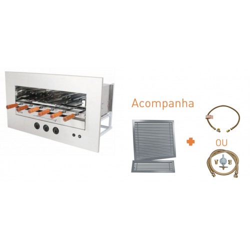 Builtin Gas Horizontal Rotisserie AGH06 6 skewers Spanish