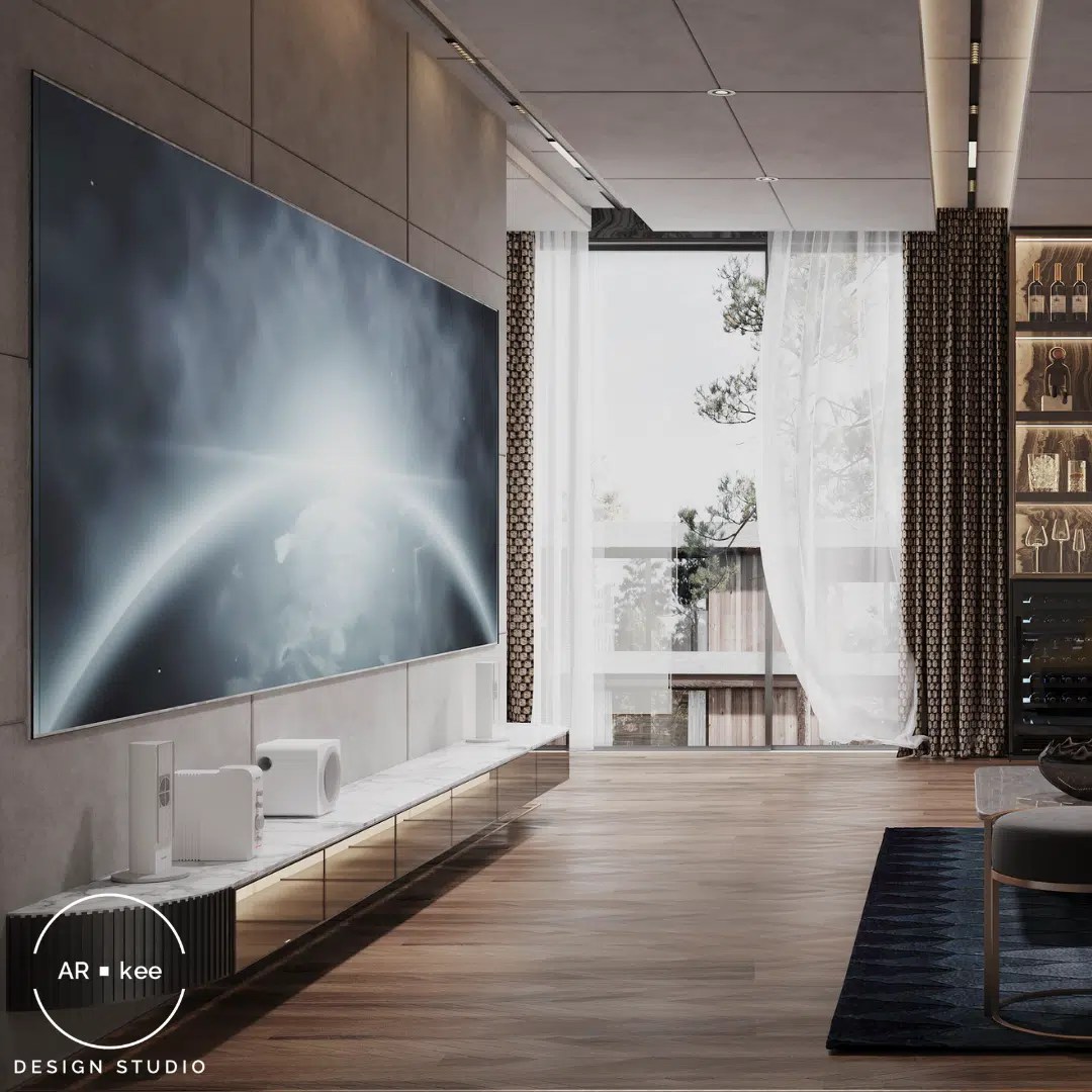 Modern TV wall designs in Singapore Arkee Design Studio