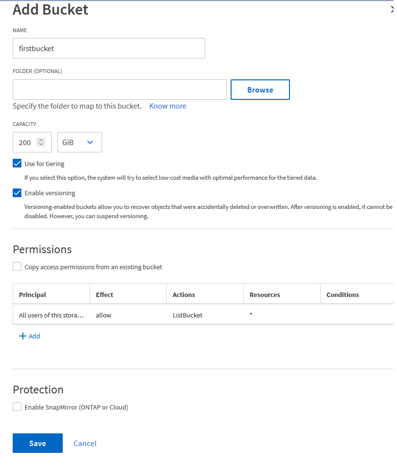 How to Create ONTAP S3 bucket and permissions Arkit ARKIT