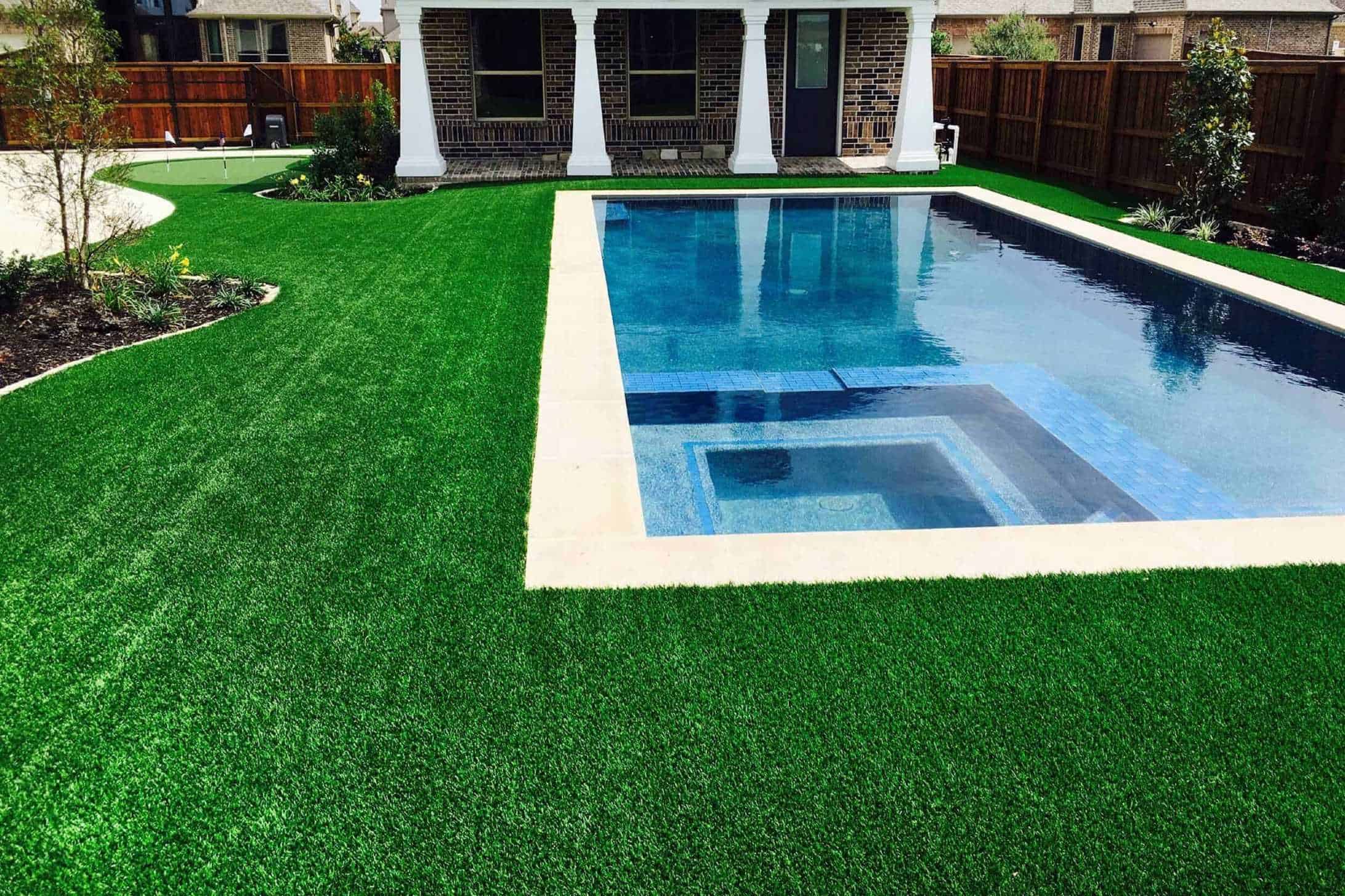 Swimming Pool Area Turf Installations Arlington, TX // ATI