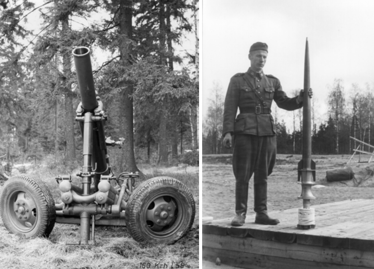 Finnish Tampella 160 mm mortar system and extendedrange HEFSDS