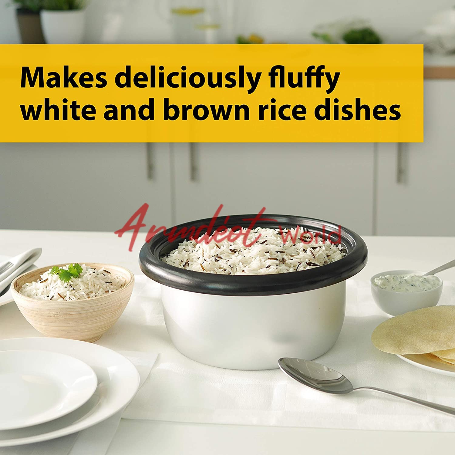 Crockpot 2.2L Rice Cooker Silver Armdeot Interiors