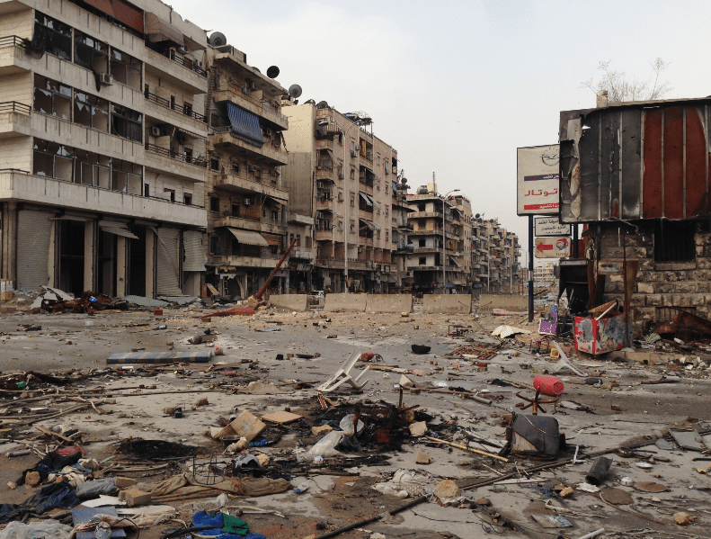 An Aleppo street in ruins The Armenian Weekly