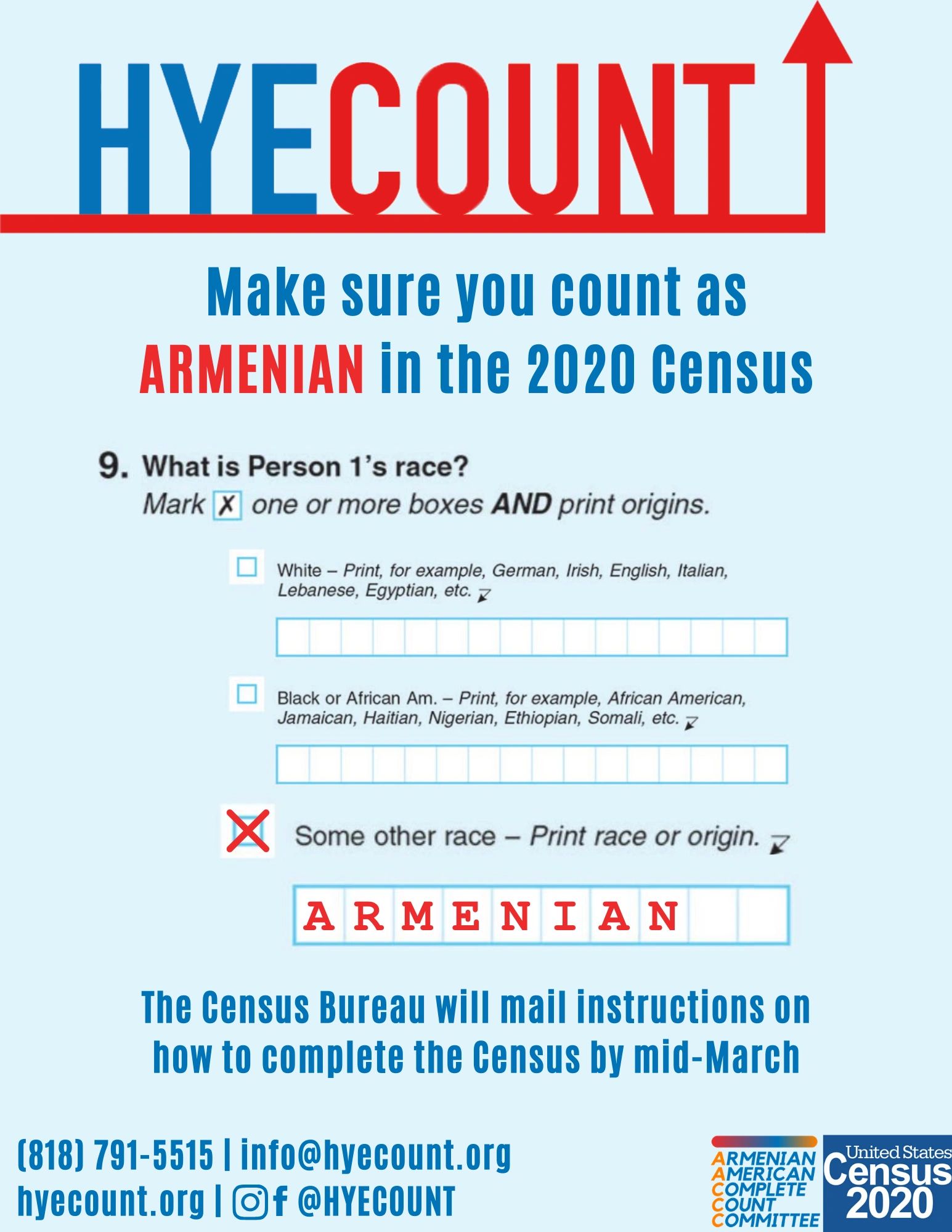 Let's Get a Hye Count by Marking 'Armenian' in 2020 Census