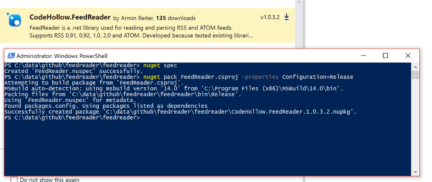 Creating NuGet packages for C libraries