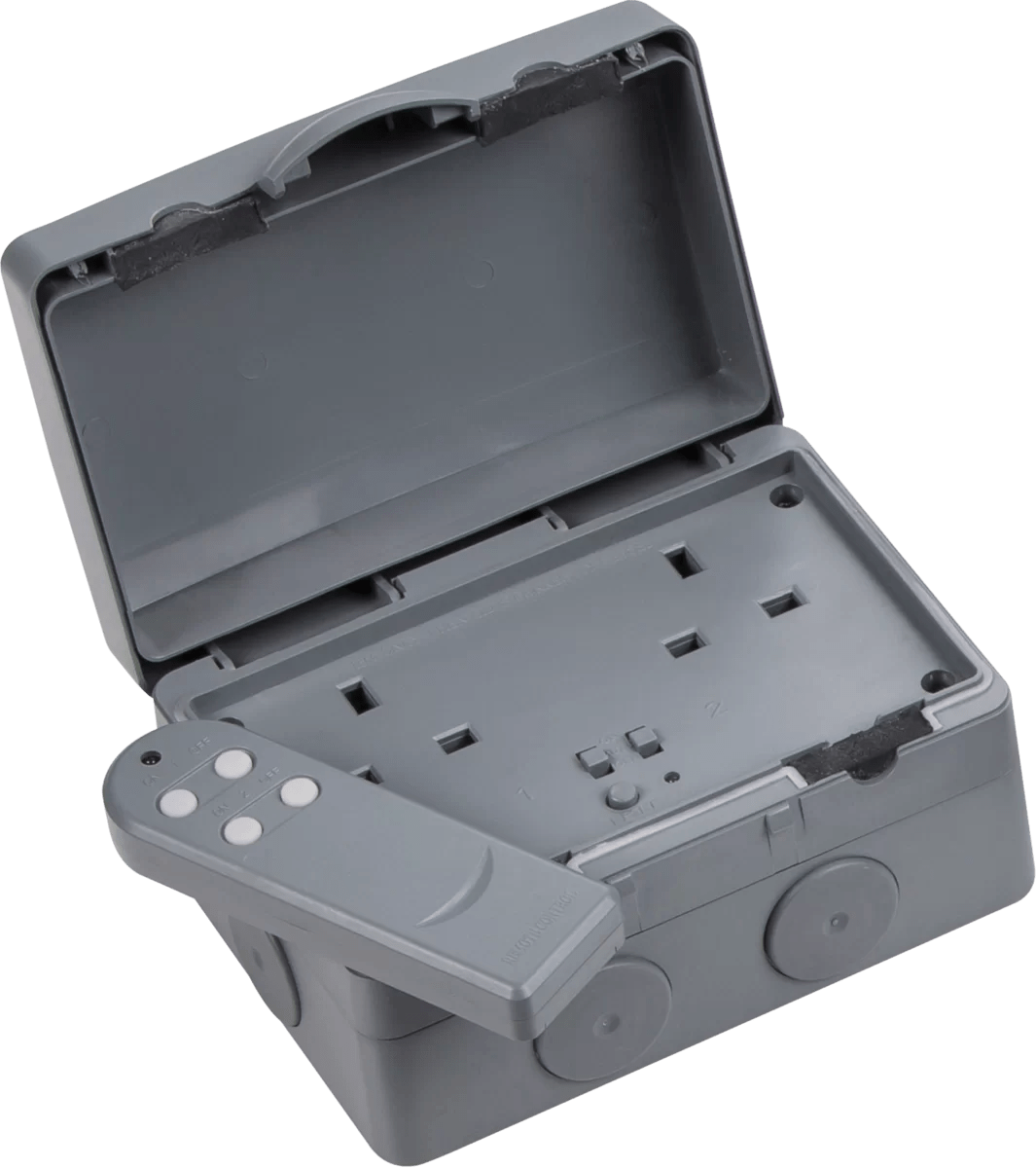 Waterproof 2 Gang 13A Remotecontrolled Switched Socket IP66