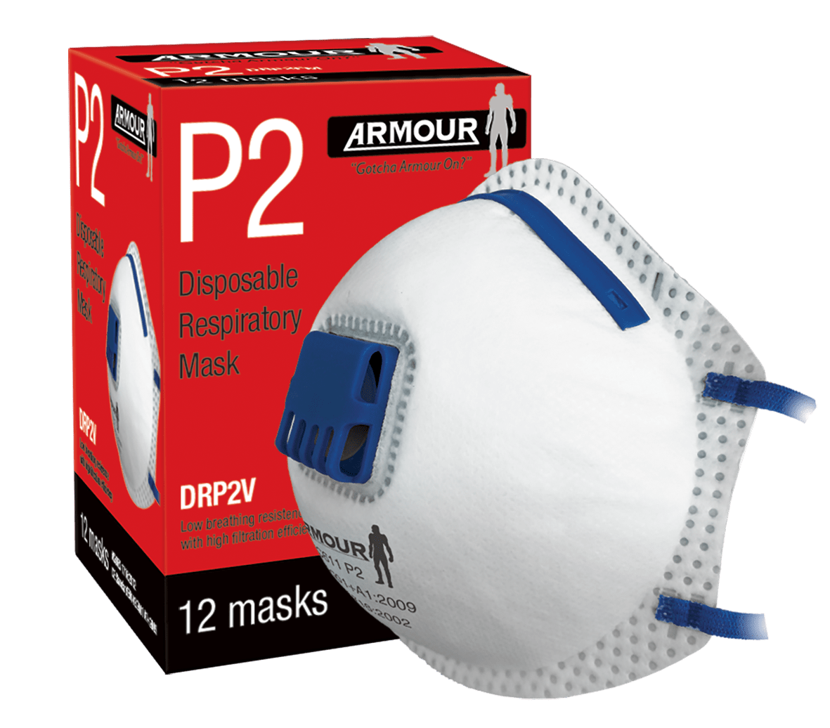 Armour Disposable Respirator Valve Mask P2 Armour Safety Products