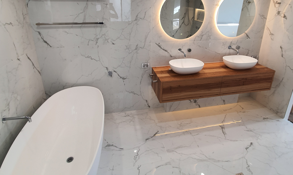 Marble Laminate Benchtops Bathroom Renovation Gold Coast Armrock
