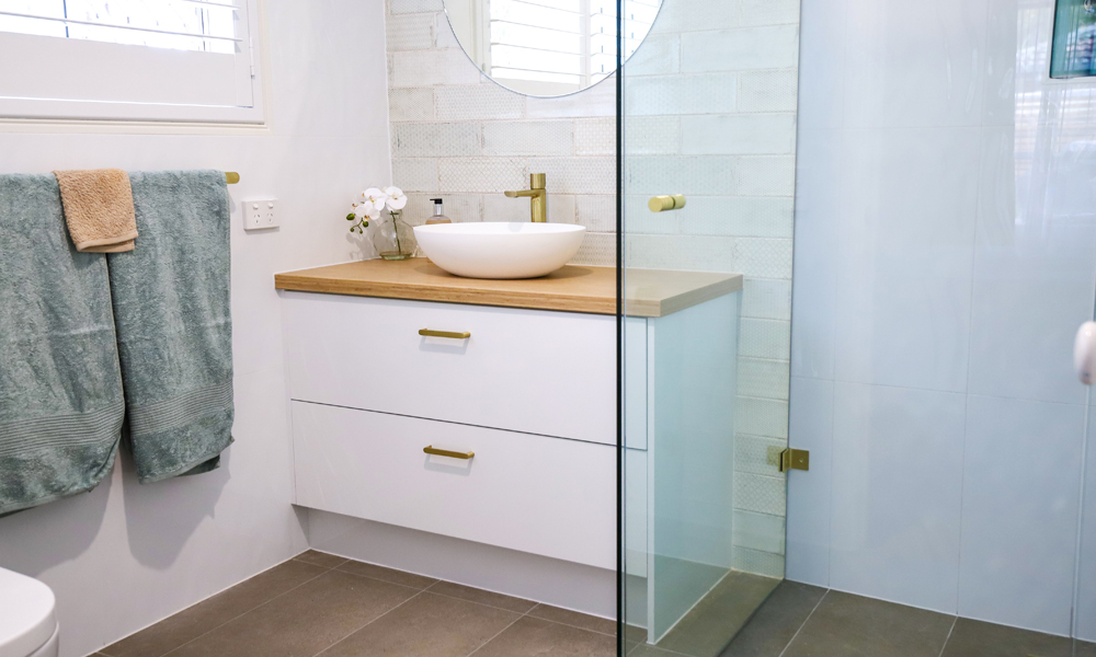 Brushed Brass Bathroom, Ensuite & Laundry Renovation Armrock
