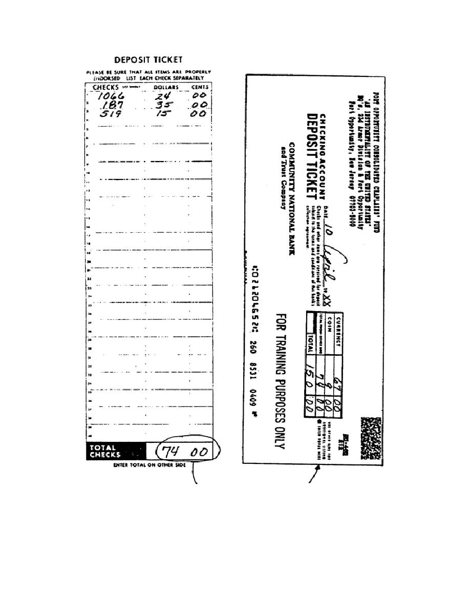 Figure 32. Deposit Slip.