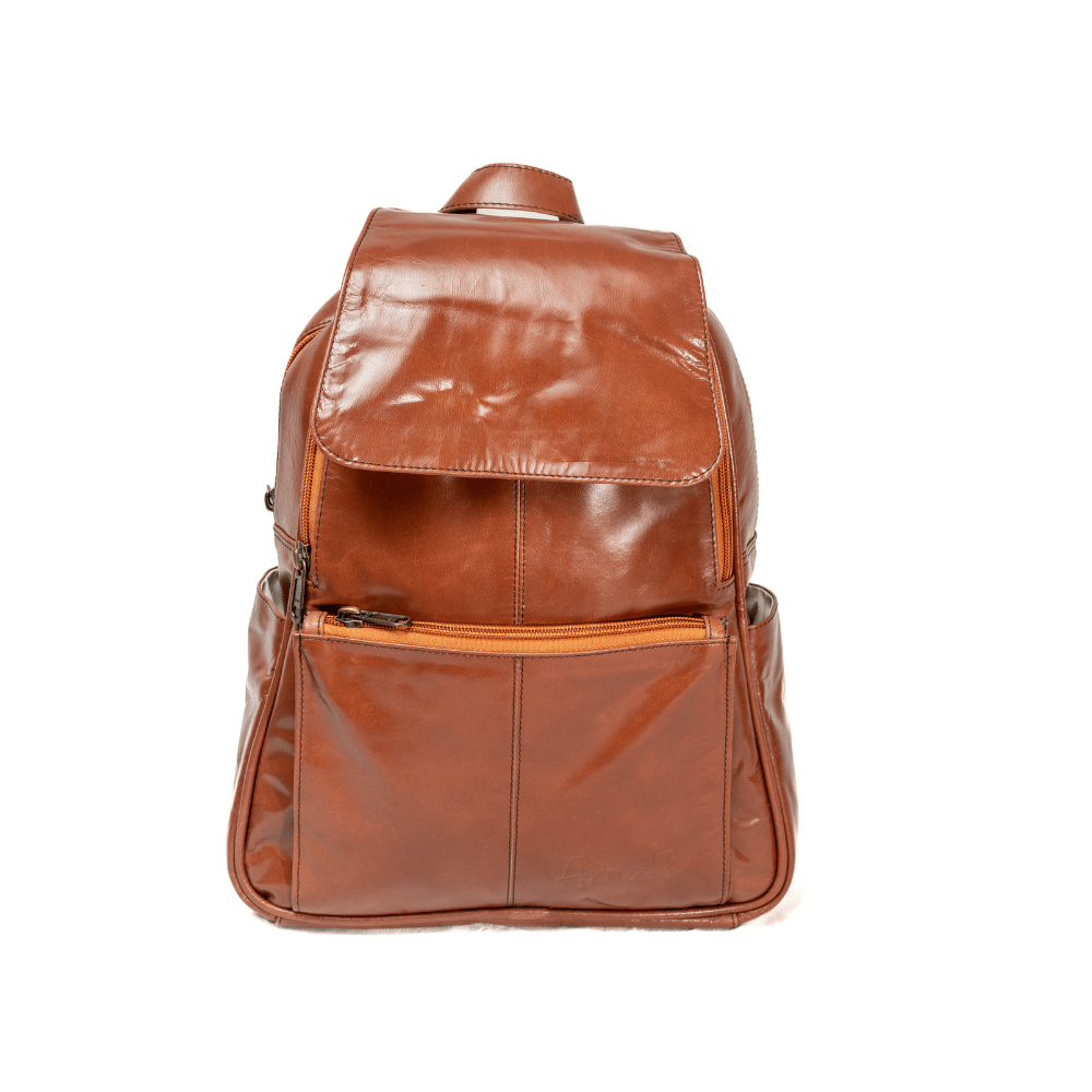 Chestnut Classic Genuine Leather Backpack ARNATE