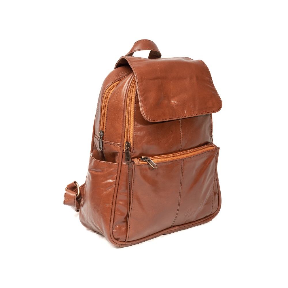 Chestnut Classic Genuine Leather Backpack ARNATE