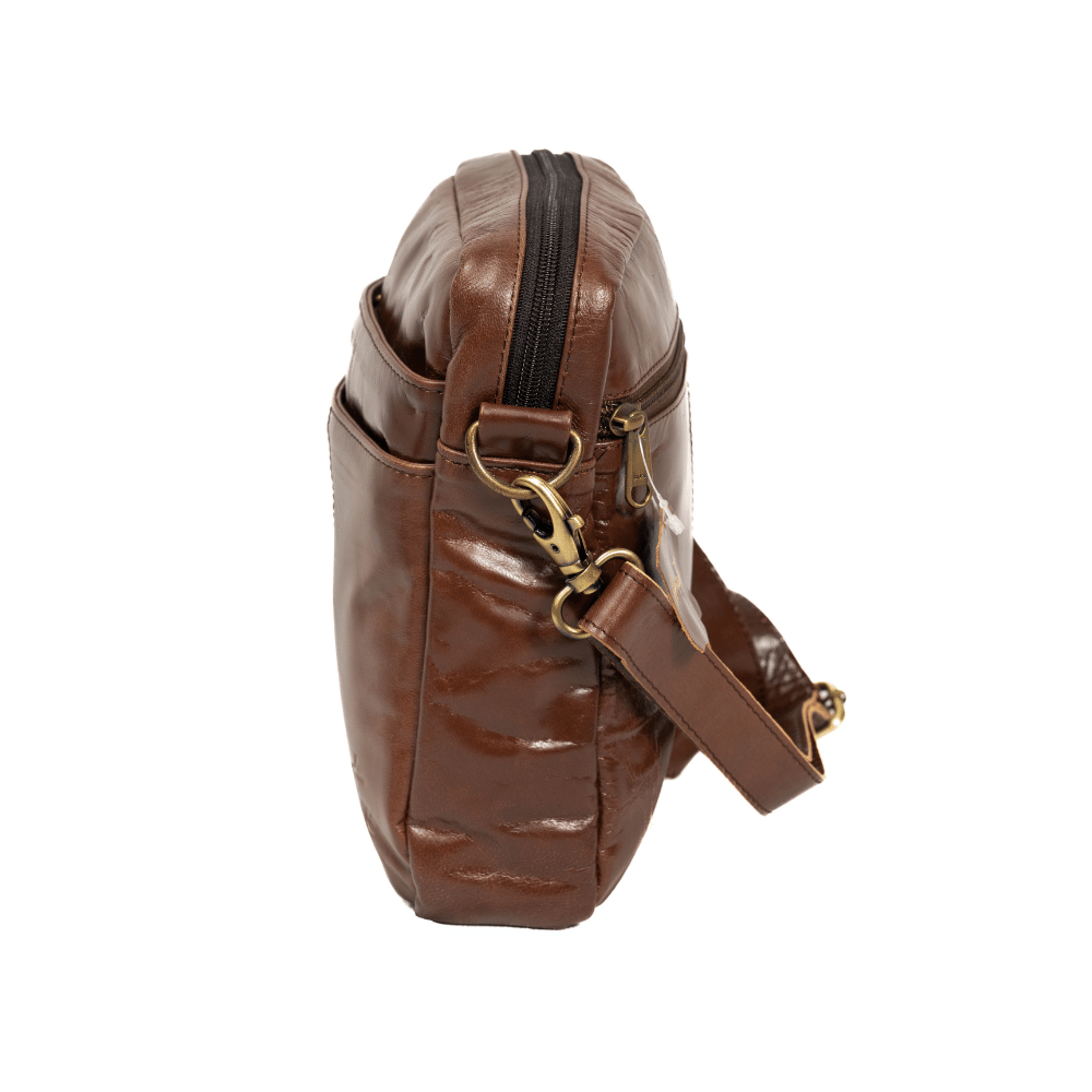 Genuine Leather Tan Crossbody Bag Shoulder Sling ARNATE