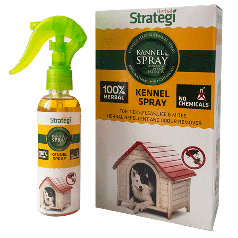 Herbal Strategi Kennel Spray for Ticks,Fleas,Lice and Mites 100 ml