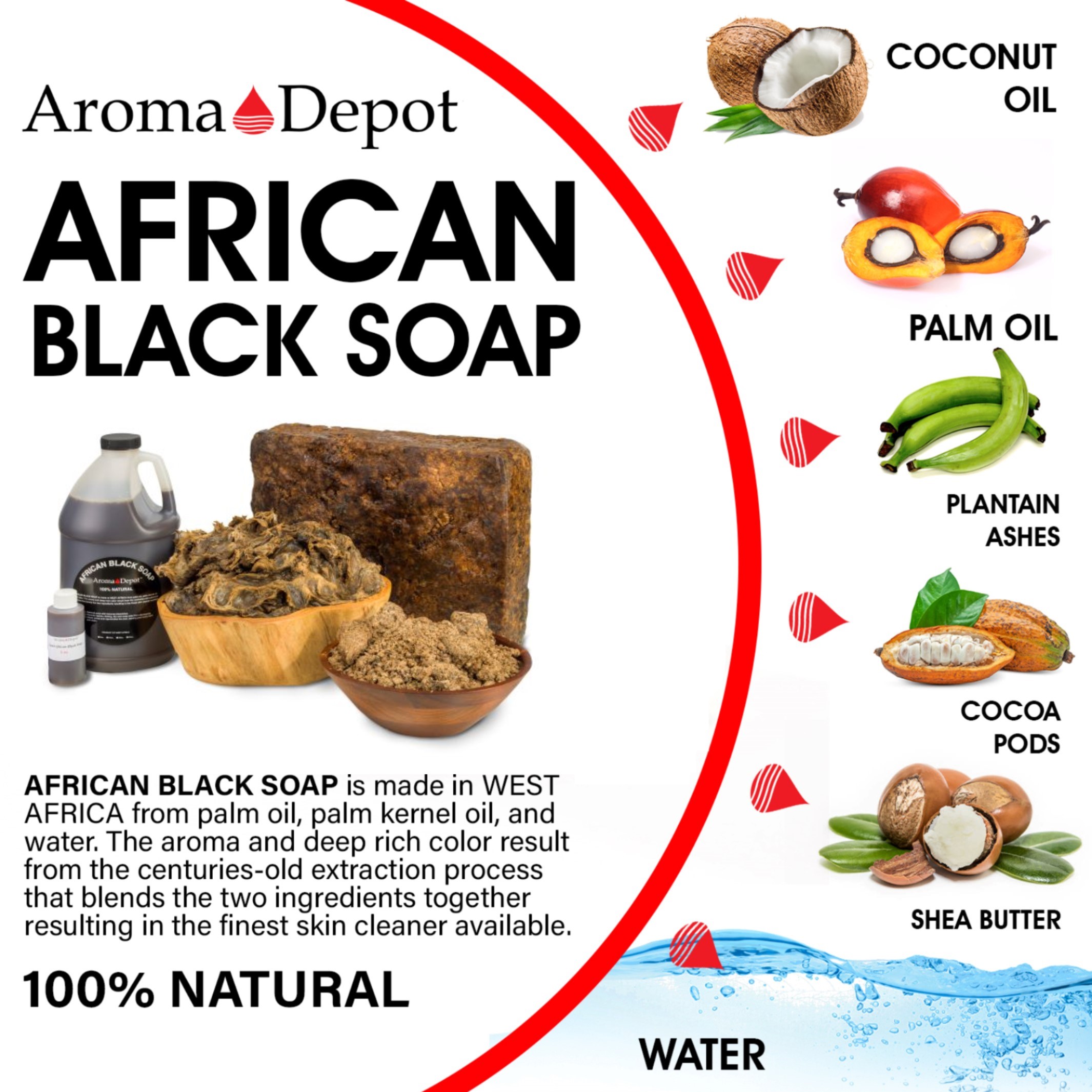 Raw African Black Soap Paste Imported From Ghana AROMA DEPOT