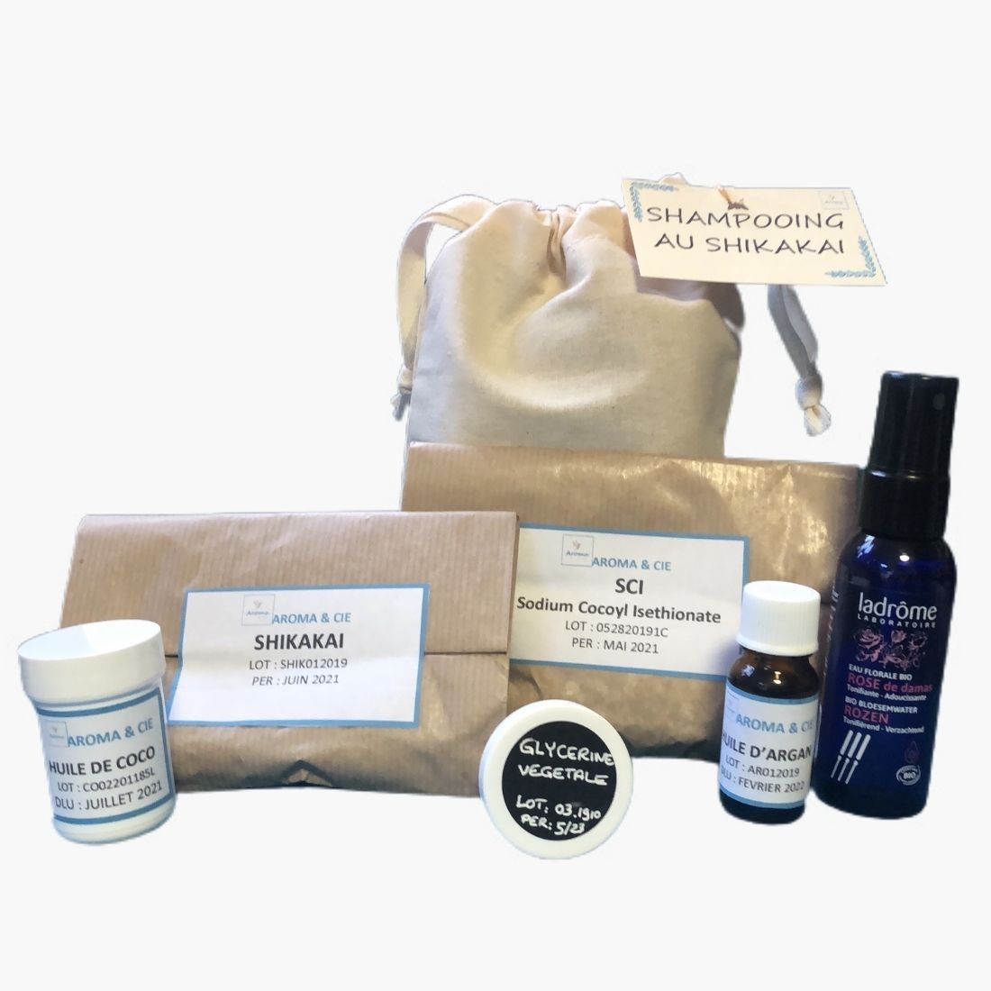 Kit pour fabriquer vos shampoings solides aux plantes Aroma & Cie