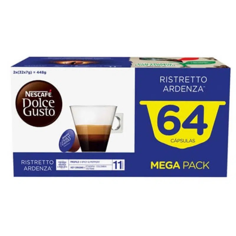 Cápsulas Nescafé Dolce Gusto Ristretto Ardenza Mega Pack 64 unidades