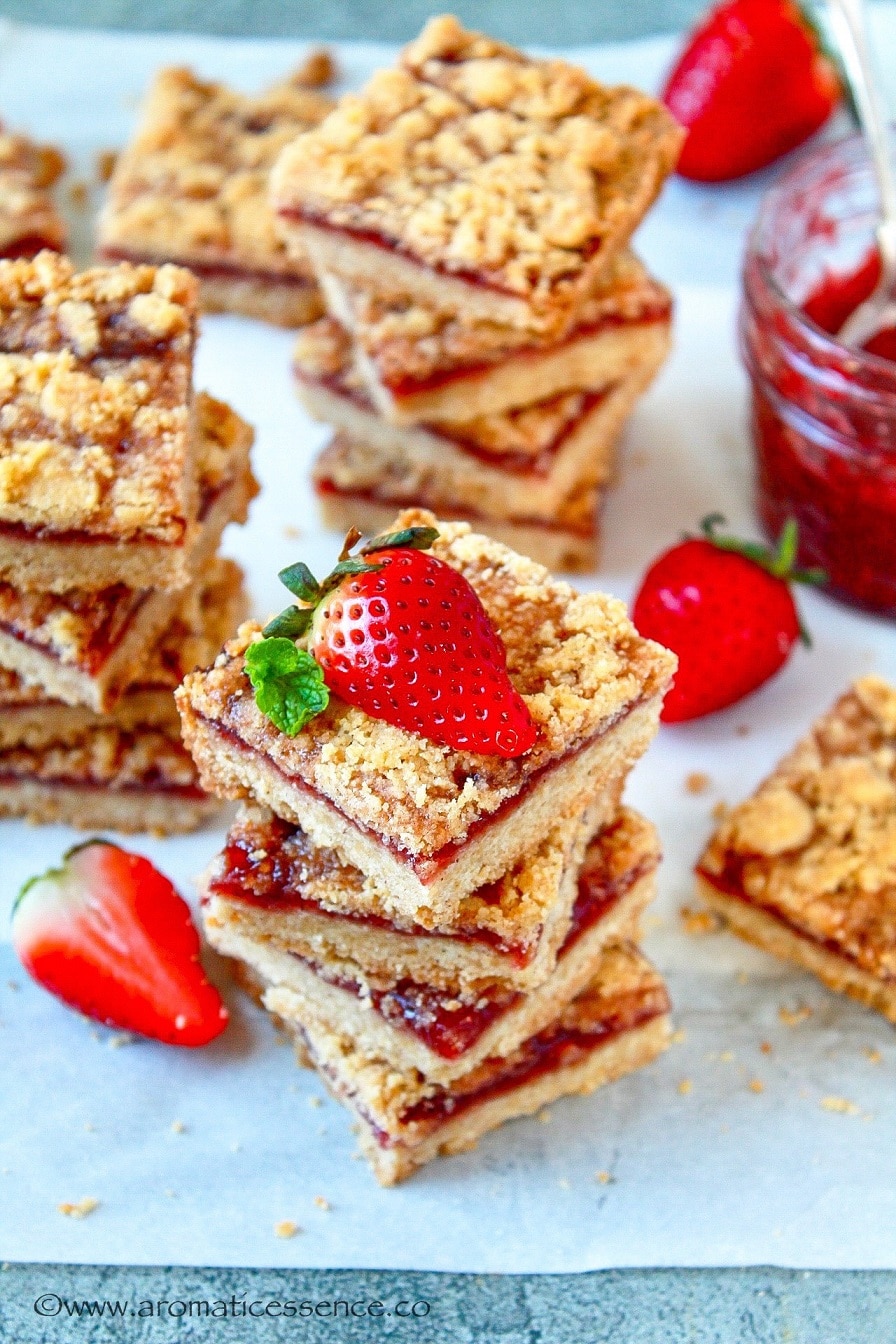 Jam Bars Recipe Jam Crumble Bars Aromatic Essence