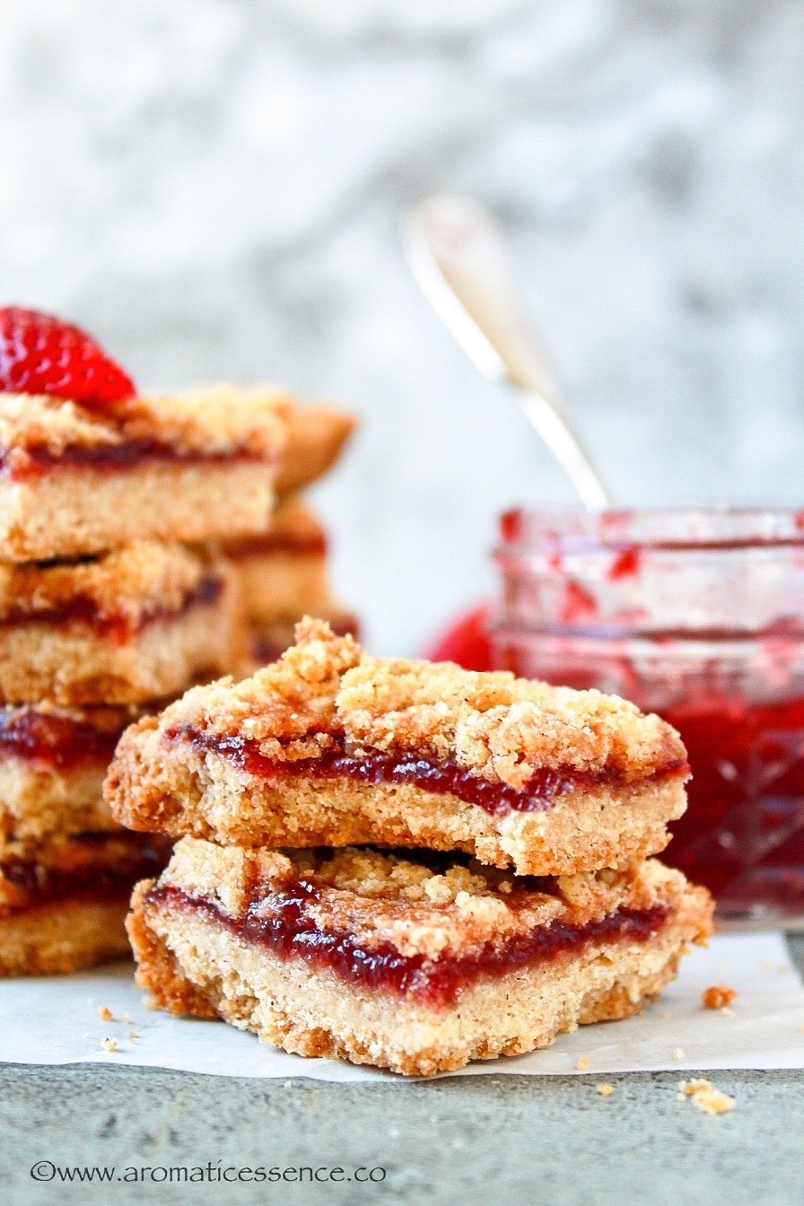 Jam Bars Recipe Jam Crumble Bars Aromatic Essence