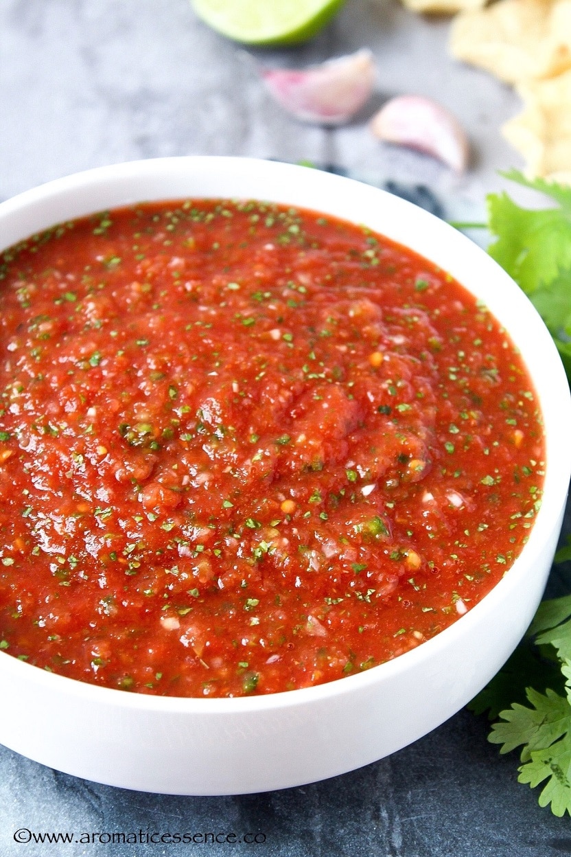 Homemade Salsa Recipe {Restaurant Style} Aromatic Essence
