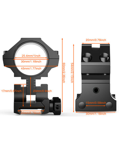 ARORY Adjustable Height Precision Scope Rings ARORY