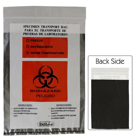 Biohazard Specimen Bags With Black Privacy Pouch