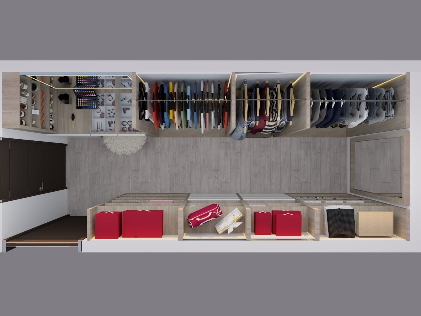 Closet en Paralelo con peinadora Arq. Jennifer Jaimes