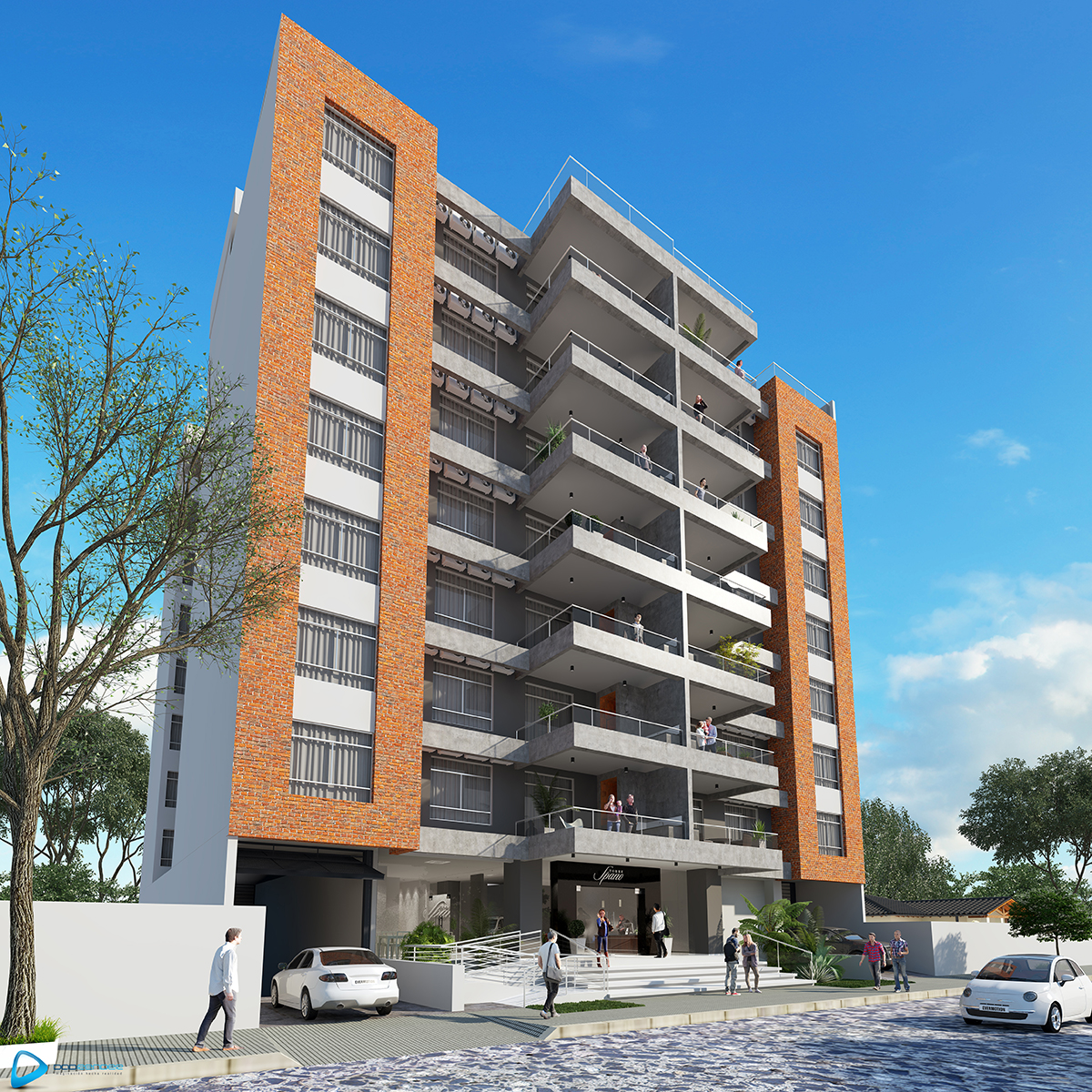 » 3D Edificio Multifamiliar Render » Paraguay
