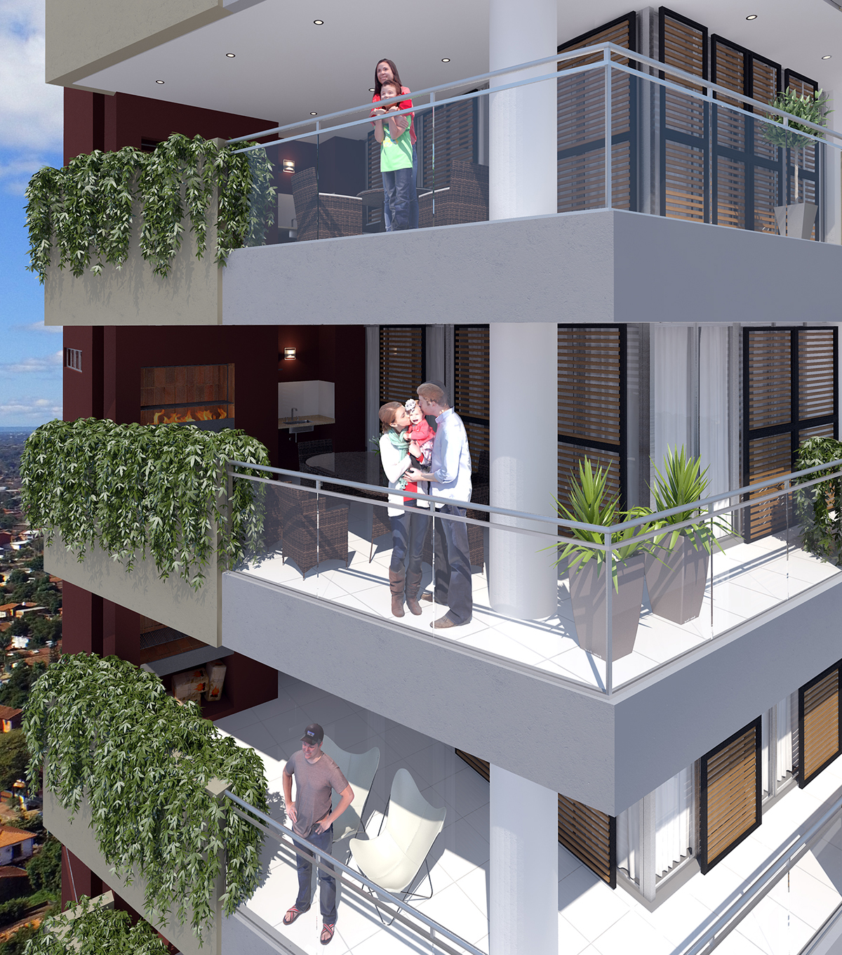 » 3D Edificio Multifamiliar Render » Paraguay