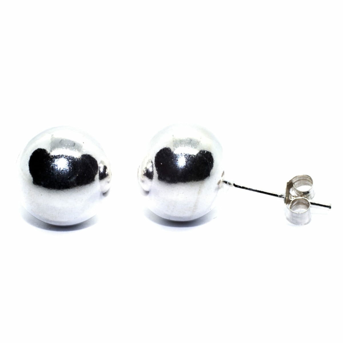 10 mm ball stud earrings in sterling silver Arran View