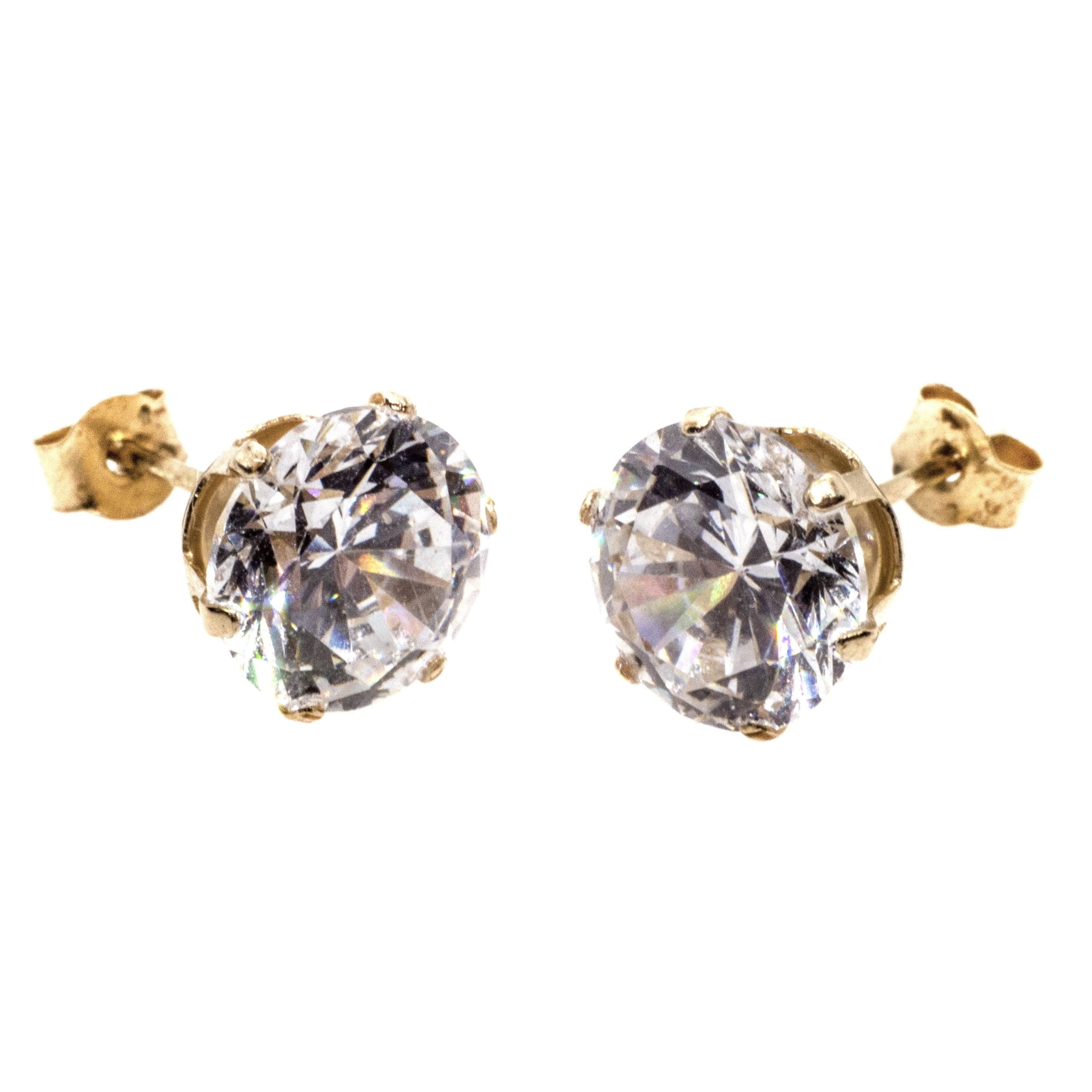 CZ Star Stud Earrings with 9ct Yellow Gold Arran View