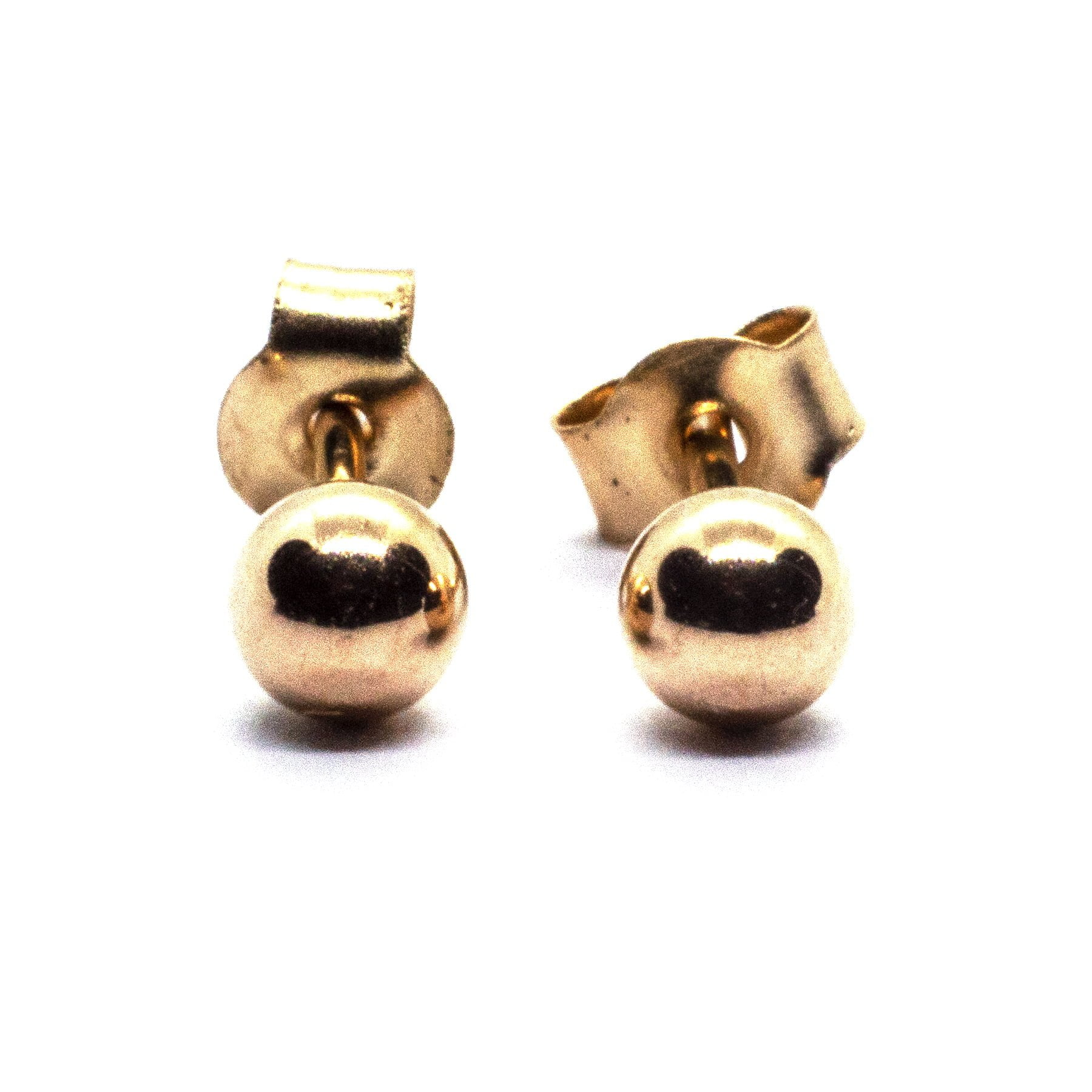 3 mm gold ball stud earrings in 9ct yellow gold Arran View