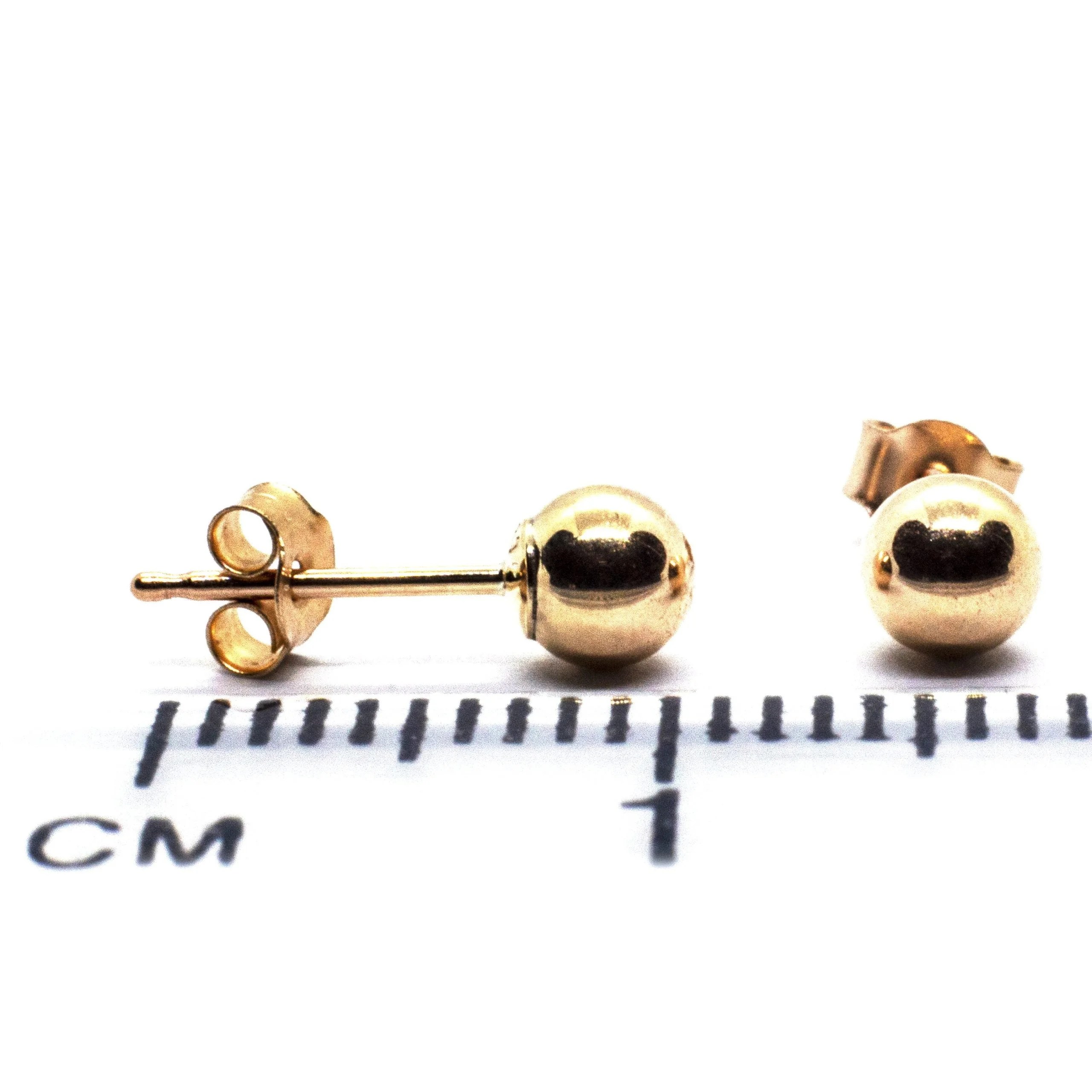 4 mm gold ball stud earrings in 9ct yellow gold Arran View