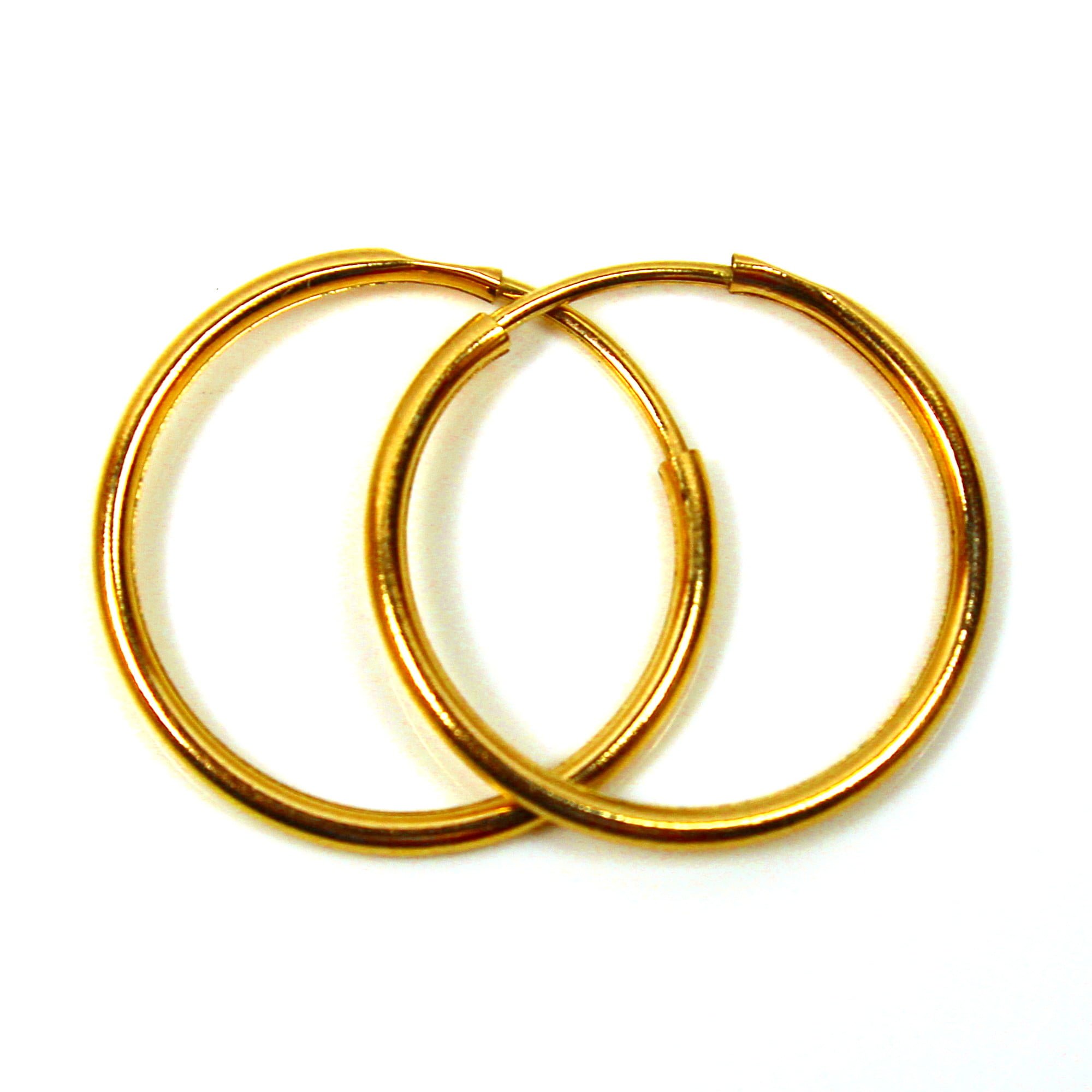 9ct gold hoop earrings 18 mm plain medium weight sleepers (1 pair) eBay