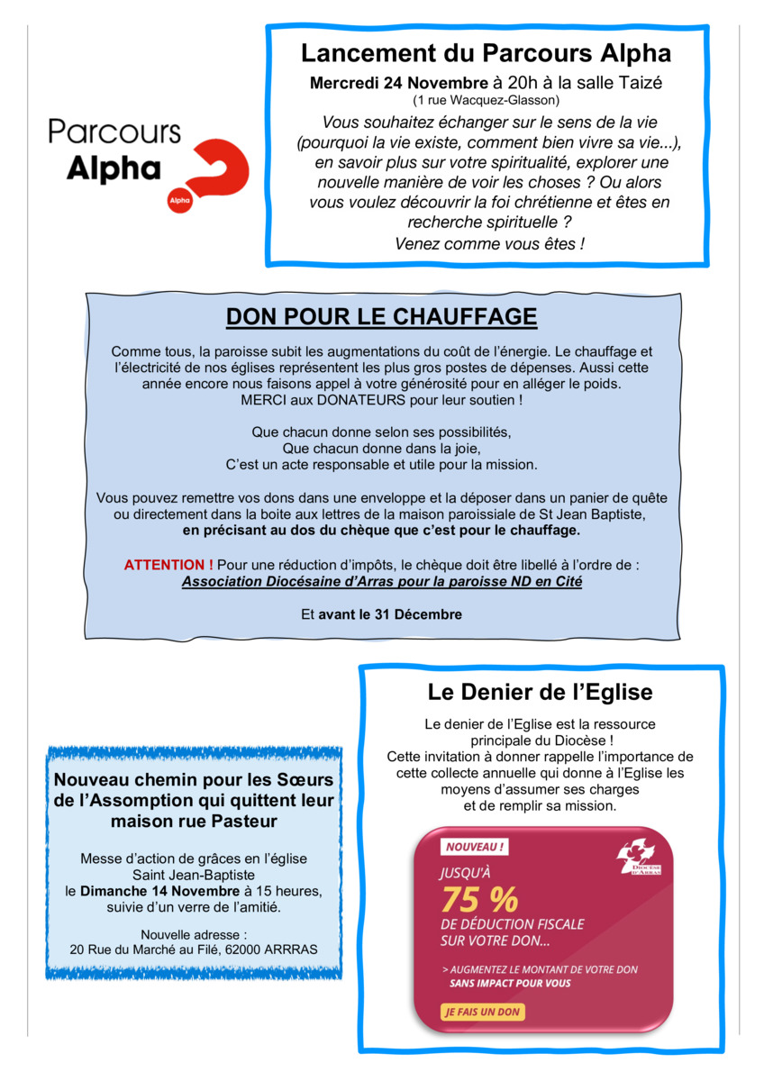 Bulletin paroissial de novembre Notre Dame en Cité