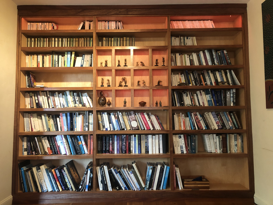 Custom Mahogany Bookcase with LED Lights Kensington Arrington