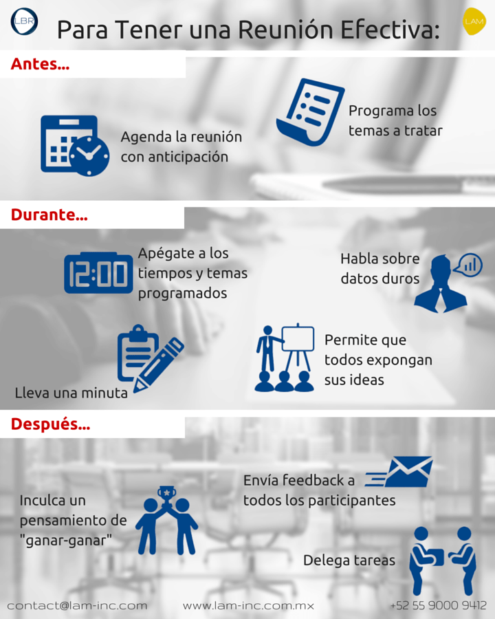 Reuniones poco efectivas . ladrores del tiempo . Claves para aumentar