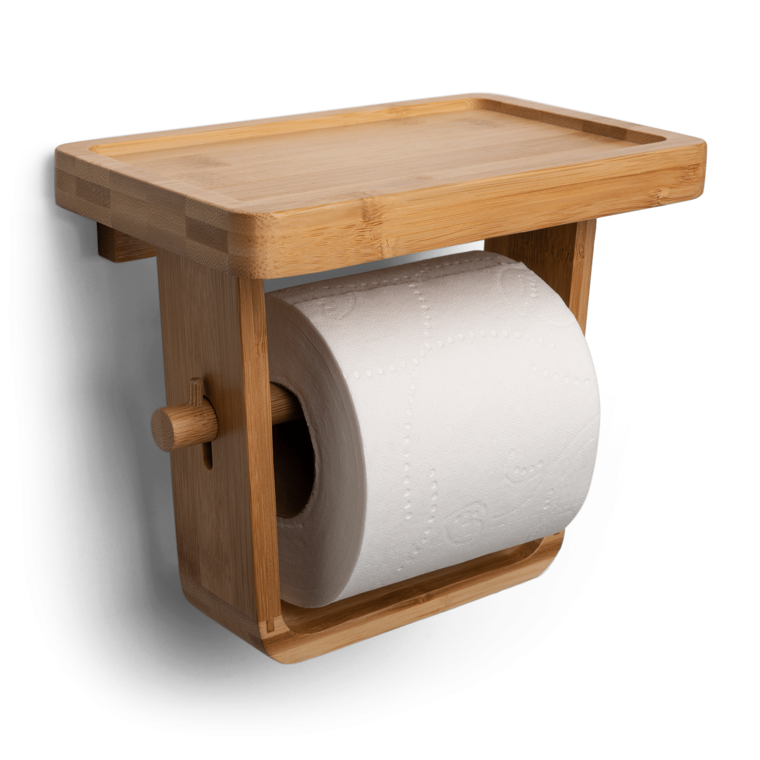 Bamboo Double Toilet Paper Roll Holder EcoFriendly and Sustainable